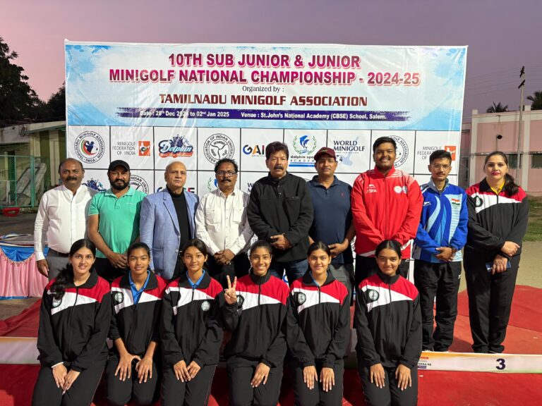 मिनी गोल्फ फेडरेशन ऑफ़ इंडिया एवं तमिलनाडु मिनी गोल्ड संगठन के तत्वाधान में दिनांक 28 दिसंबर 2024 से 3 जनवरी 2025 तक सेलम तमिलनाडु में आयोजित