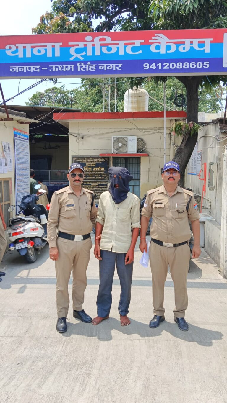 थाना ट्रांजिट कैंप पुलिस ने एक व्यक्ति को किया गिरफ्तार देवकरण पुत्र साधू राम आजाद नगर वार्ड नंबर 4 