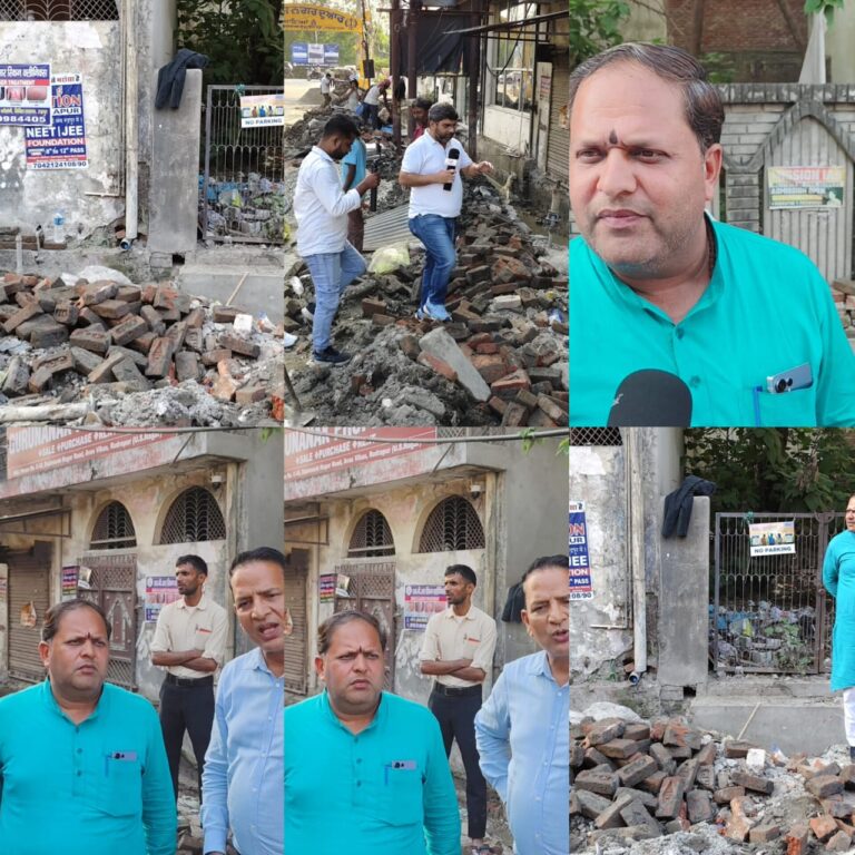 घटिया निर्माण पर महापौर का एक्शन, ठेकेदार ब्लैक लिस्टेड -शिकायत मिलने के बाद मौके पर पहुंचकर निर्माण रूकवाया – निर्माण कार्यों में मानकों की अनदेखी नहीं होगी बर्दाश्तः मेयर