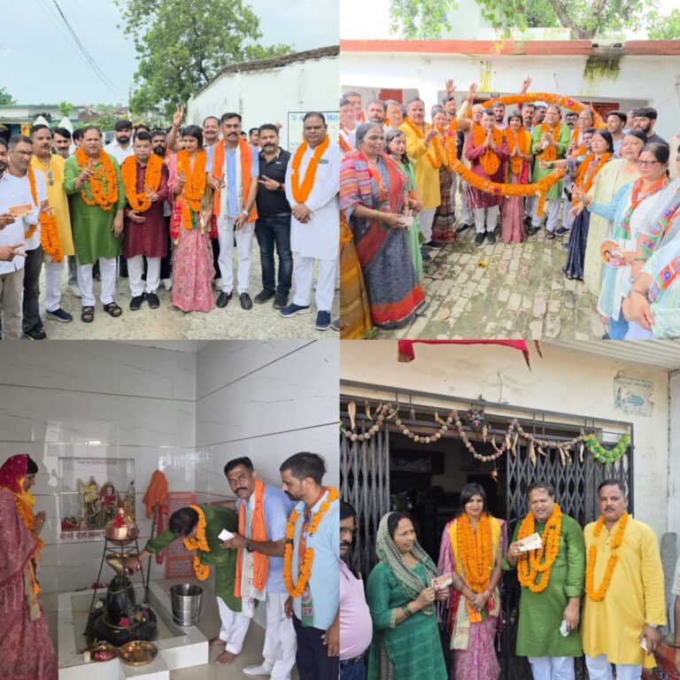 भाजपा की जीत से गांवों का होगा समग्र विकासः विकास शर्मा – भाजपा प्रत्याशी कोमल चौधरी के समर्थन में महापौर ने किया जनसंपर्क