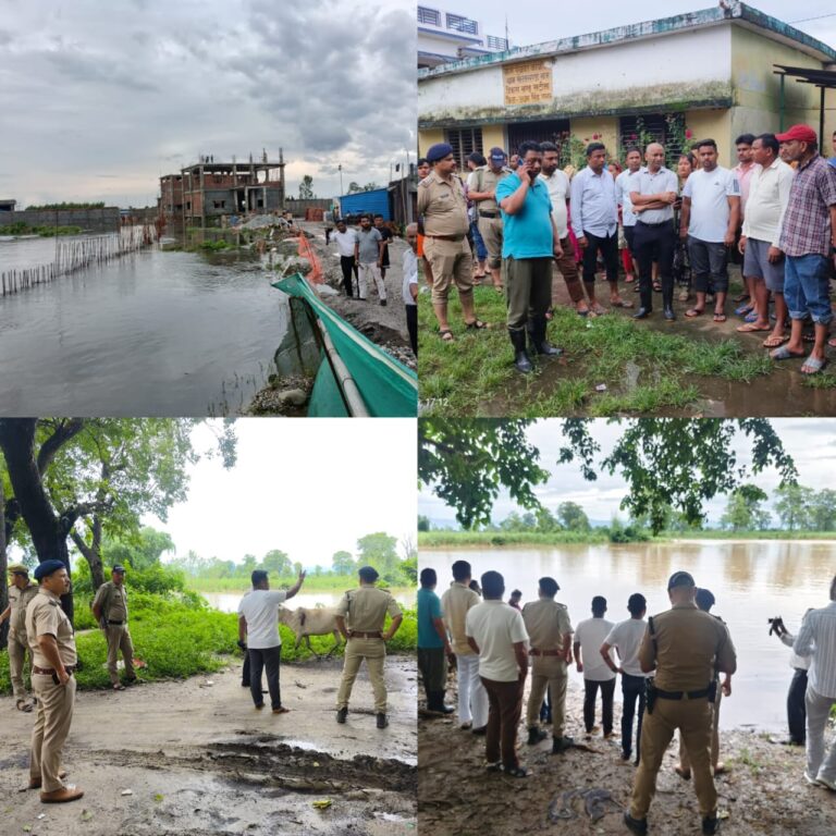 खटीमा में बाढ़ प्रभावित क्षेत्रों का एडीएम और एसपी सिटी ने किया निरीक्षण,राहत एवं बचाव कार्य हेतु दिए आवश्यक दिशा-निर्देश।