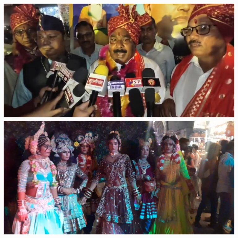 काशीपुर में भगवान बाल्मीकि जी की शोभायात्रा बड़ी धूमधाम से निकल जा रही है