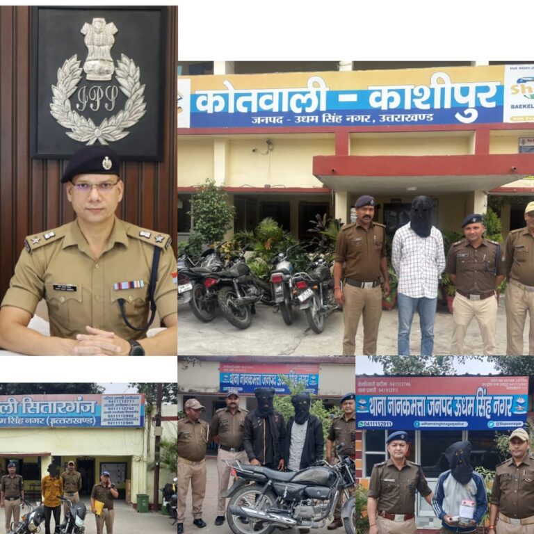 एसएसपी मणिकांत मिश्रा का अपराधियों के विरुद्ध कड़ा रुख  05 अभियुक्त गिरफ्तार, चोरी की मोटरसाइकिलें और स्मैक बरामद