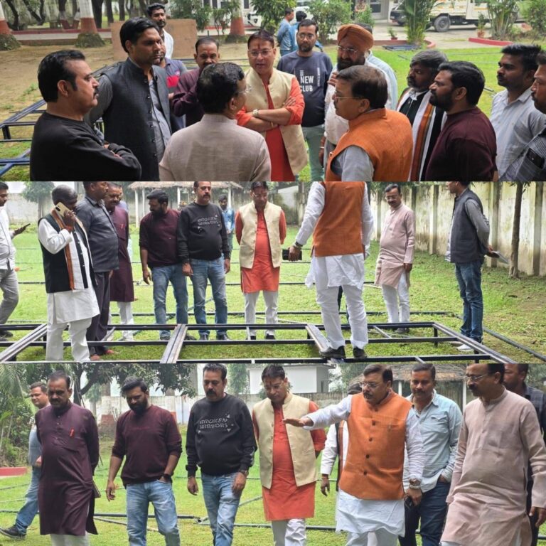 भाजपा के बूथ कार्यकर्ता सम्मेलन की तैयारियों का जायज़ा