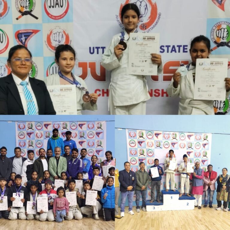 राज्य स्तरीय जु-जित्सू प्रतियोगिता में ऊधम सिंह नगर के खिलाड़ियों ने जीते 54 पदक। ओवरऑल चैंपियनशिप में प्राप्त किया दूसरा स्थान।