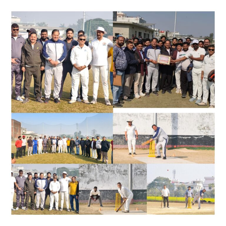 नगर निगम ने पत्रकार एकादश को दी करारी शिकस्त  सद्भावना क्रिकेट मैच में 56 रनों से मारी बाजी  महापौर ने दो विकेट लेकर किया शानदार प्रदर्श