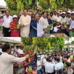 रूद्रपुर। भीषण गर्मी और चिलचिलाती धूप के बीच शहर की सफाई व्यवस्था को सुचारू रखने वाले पर्यावरण मित्रों को राहत देने के उद्देश्य से नगर निगम की ओर से विशेष पहल की गई। महापौर विकास शर्मा ने नगर निगम परिसर में आयोजित कार्यक्रम के दौरान पर्यावरण मित्रों को ग्लूकोज के पैकेट और धूप से बचाव के लिए कैप वितरित की।