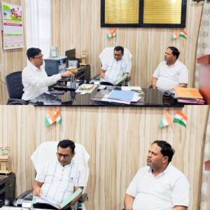 महापौर ने जिला प्रशासन के अधिकारियों के साथ की बैठक  शहर के विकास और जनहित की योजनाओं पर मंथन, लिए गए अहम निर्णय
