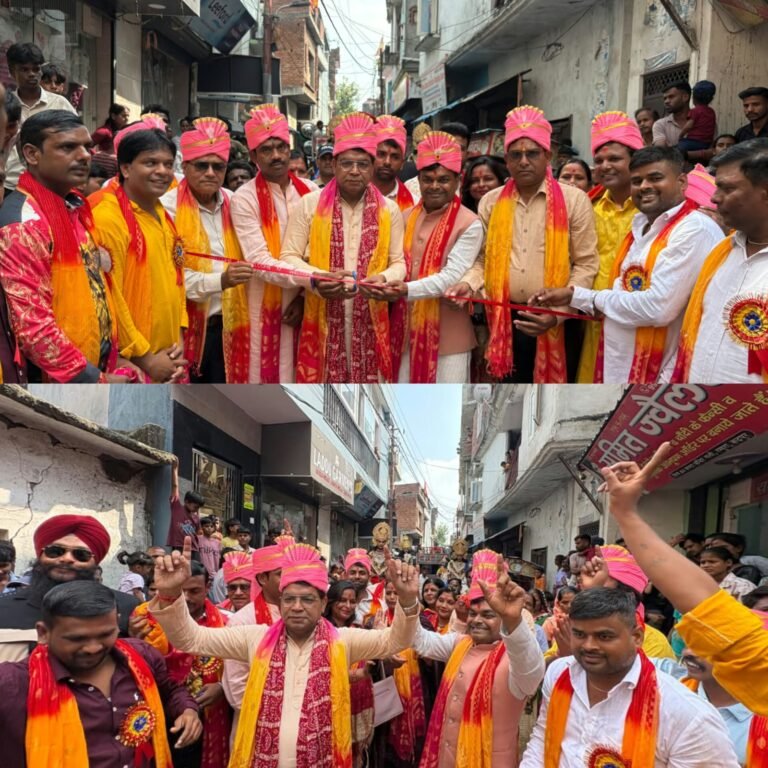 विधायक शिव अरोरा ने रमपुरा मे भव्य श्रीराम बरात का फीता काटकर किया शुभारम्भ,रमपुरा में गूंजा जय श्रीराम का जयघोष, धूमधाम से निकली प्रभु श्रीराम की भव्य बरात बराती बनकर राम बरात में जमकर झूमे विधायक शिव अरोरा