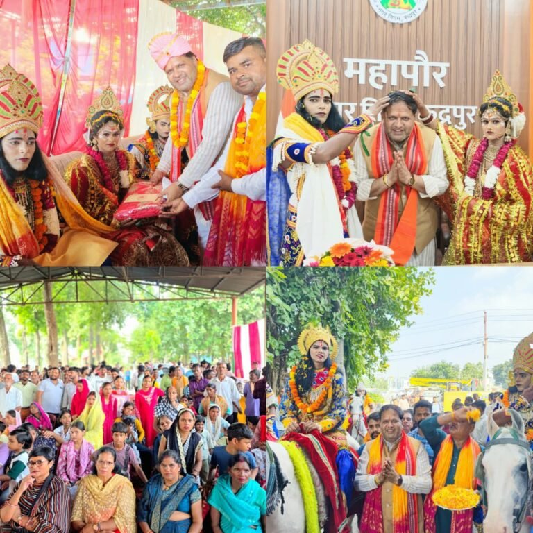 नगर निगम में पहली बार पहुंची श्रीराम बारात, गूंजे जय श्री राम के जयकारे गाजे-बाजे और पुष्पवर्षा के बीच हुआ बारात का स्वागत  महापौर ने निभाई राजा जनक की भूमिका श्रीराम-सीता विवाह की रस्म में उमड़ा भक्तिभाव