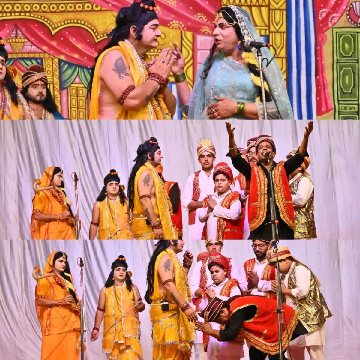 रूद्रपुर नगर की प्रमुख बस अड्डे वाली रामलीला में आज सुमंत की वापसी, राम की भील राजा गुह से भेंट, राम केवट संवाद, दशरथ मरण तक की लीला का भावपूर्ण व सुंदर मंचन हुआ।